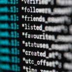 extreme close up photo of codes on screen